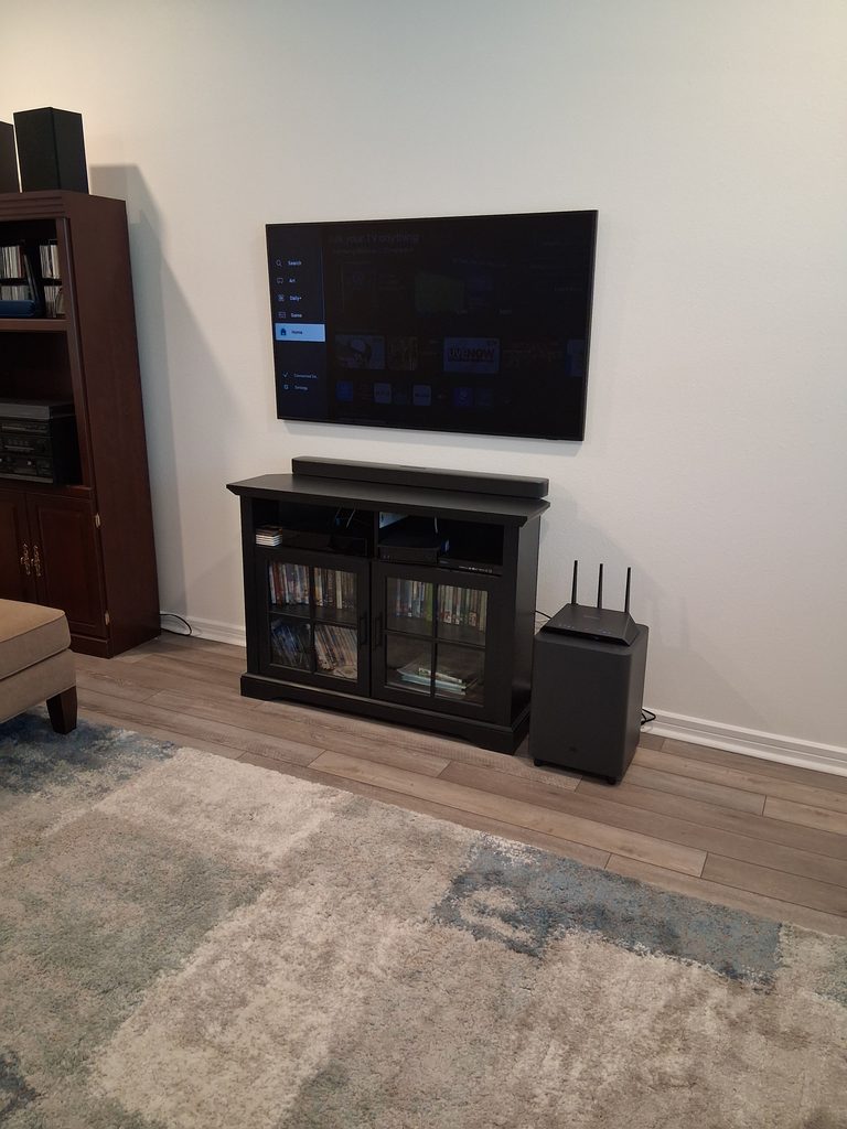 55-inch TV mounted on wall in Temple Terrace Florida
